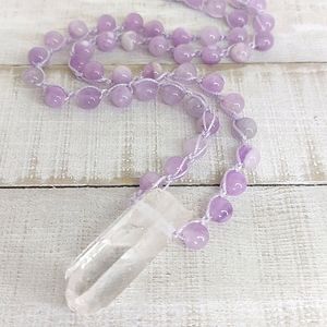 Amethyst Necklace, Raw Quartz Necklace made by Rust Belt Raised